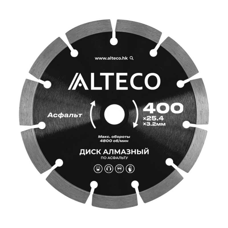 Диск алмазный по асфальту ALTECO 400x25.4x3.2мм: цена 30 300 ₸, купить в Астане | Мир Инструментов