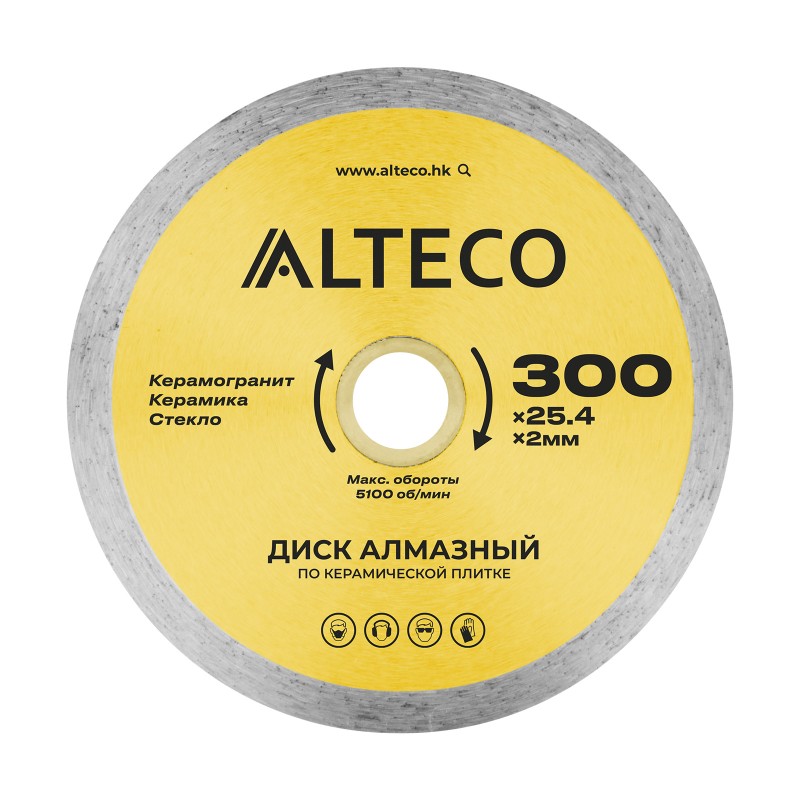 Диск алмазный по керамической плитке ALTECO 300x25.4x2мм: цена 10 420 ₸, купить в Астане | Мир Инструментов
