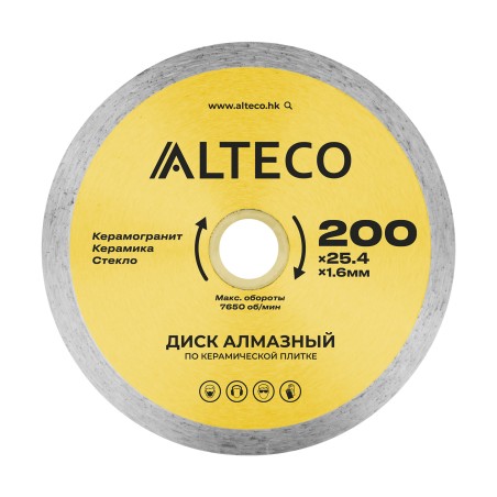 Диск алмазный по керамической плитке ALTECO 200x25.4x1.6мм: цена 4 400 ₸, купить в Астане | Мир Инструментов
