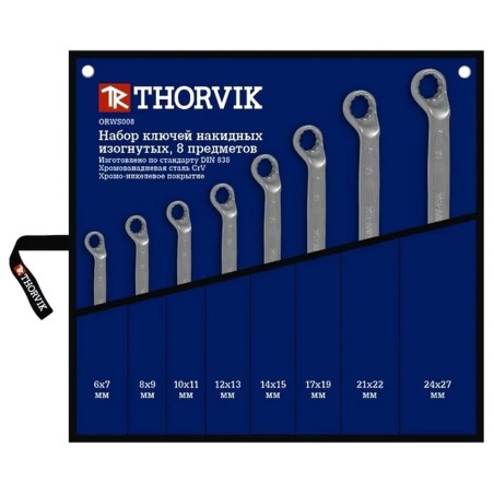 Набор ключей накидных Thorvik 6-27мм 8шт. ORWS008
